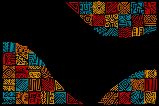 African ethnic tribal hand drawn ornament pattern background. vector