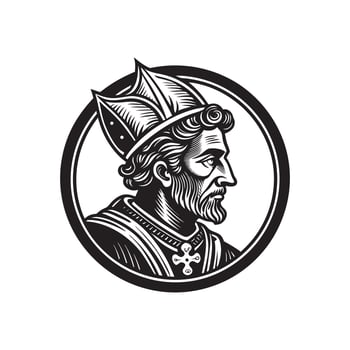 The king of the romans, king paul, in a round circle vector