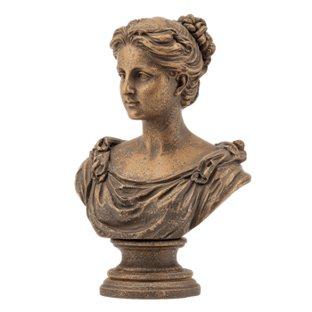 A detailed bust sculpture representing classical beauty and artistry. png