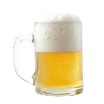 A refreshing mug of beer with frothy foam, perfect for relaxation and enjoyment. png