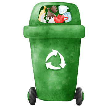 glass bottle recycling bin watercolor png