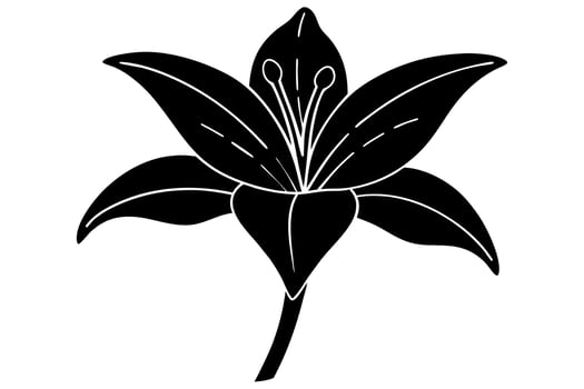 Contemporary Monochrome Lily Design vector