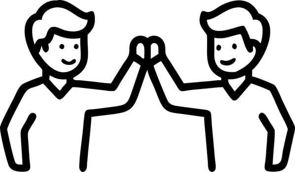 Two happy diverse young professional male employees team giving fist bump at work African and Hispanic business men buddies colleagues celebrating good collaboration teamwork resu vector