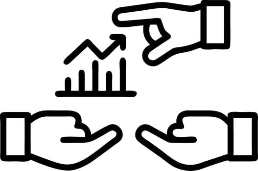 Hands interacting with floating charts graphs and analytics to demonstrate data driven decision making in business strategies Set 2 vector