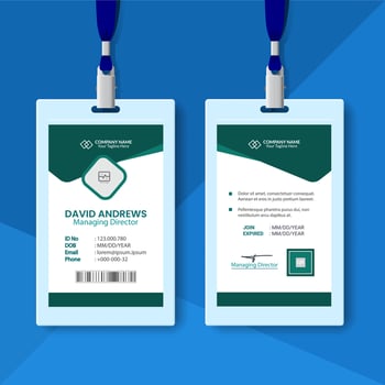 Modern company employee id card template vector