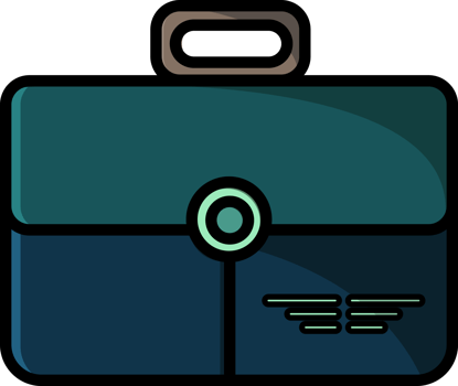 green briefcase flat style design free png