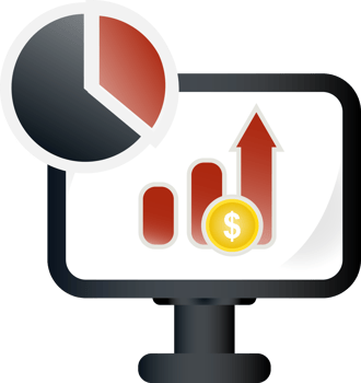 bussines graph on monitor background png