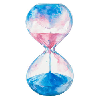 Watercolor Hourglass Depicting Time and Transition png