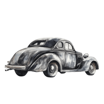 Watercolor Painting of a Classic Vintage Automobile png