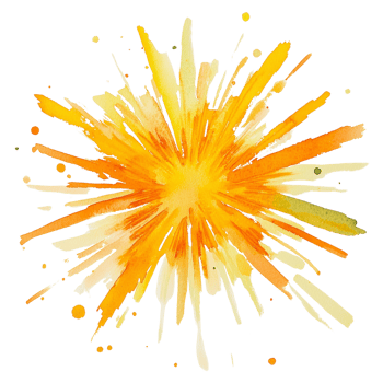 Abstract Watercolor Burst of Yellow and Orange Hues png