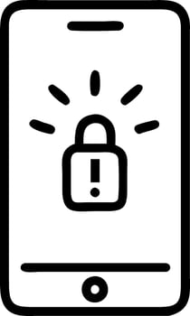Error Notification A glowing red alert icon on a smartphone screen vector