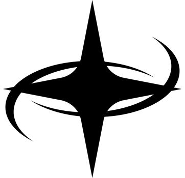 A black and white logo with a circle png