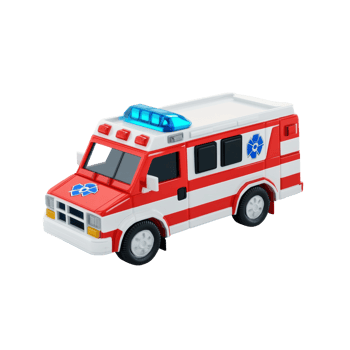 Red and White Toy Ambulance Vehicle Model. cut out png