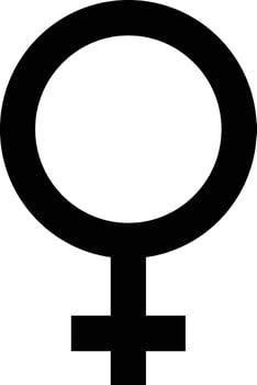 Simple Black Female Symbol on White Background vector