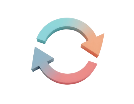 Circular Arrows A 3D Render of Intertwined Rotating Arrows png