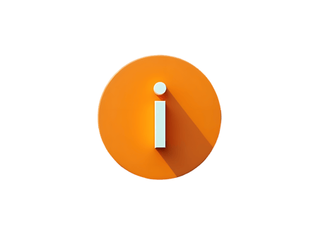 Orange Circle Information Icon 3D Render of an Info Symbol png