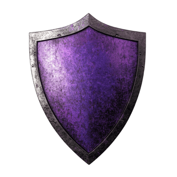 A Purple Medieval Shield with Metal Trim png