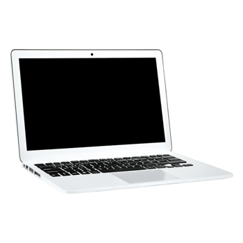 Sleek Silver Laptop with Blank Screen on png