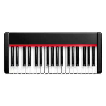 Black and white piano keyboard with colorful accents on keys png