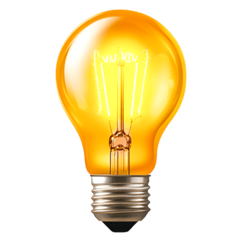 Vintage Style Yellow Light Bulb with Warm Glow for Home Decor png