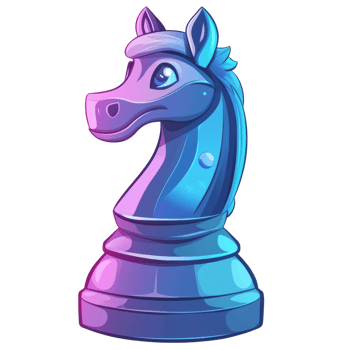 Neon Gradient Chess Knight Horse Piece Design png