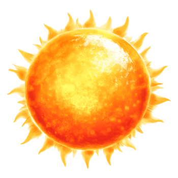 Bright and Radiant Solar Sphere with Vibrant Yellow and Orange Glow png
