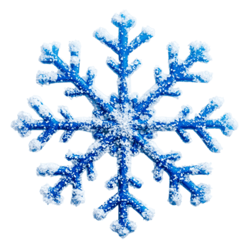 Beautiful Blue Snowflake Design with Glowing Frosty Details png