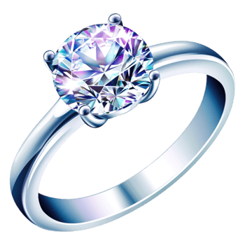 Elegant Round Diamond Ring in Silver Setting with Brilliant Sparkle png