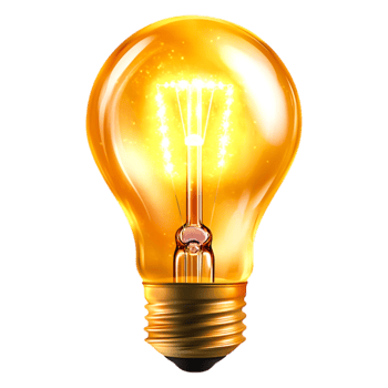 Bright Energy Efficient Light Bulb with Warm Glow Effect png