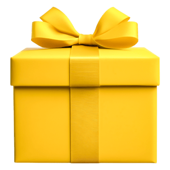 Bright Yellow Gift Box with Ribbon for Celebratind Joy png