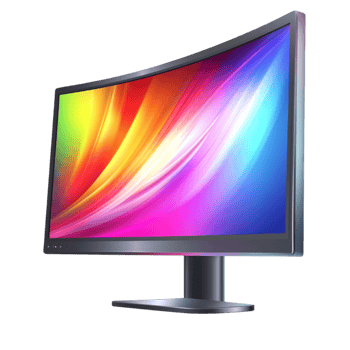 A monitor with a curved screen png