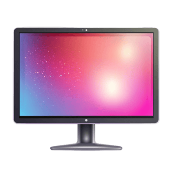 A computer monitor with a pink and purple colour png