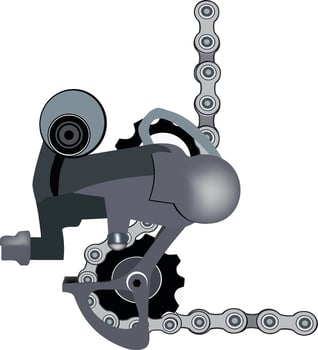A bicycle chain and chain drive vector