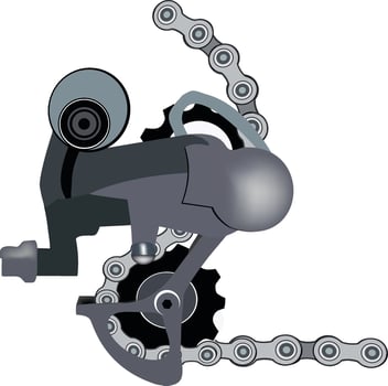 A bicycle chain and chain on a white background vector