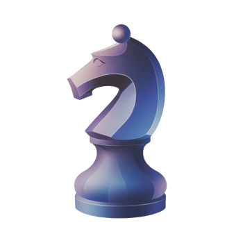 A three dimensional model of a chess knight png
