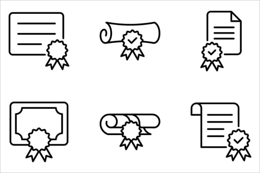 certificate icon set vector