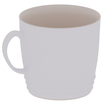 3d render white mug with transparent background png