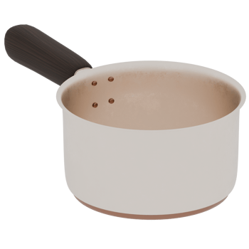 Render white saucepan with transparent background png