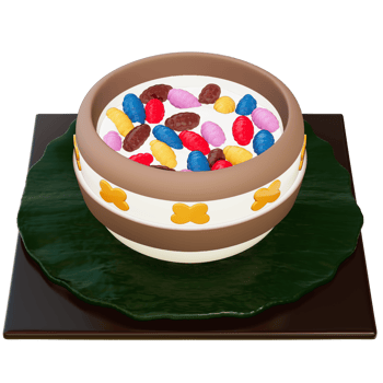 Thai Dessert , Thai gnocchi in coconut milk On transparent background , 3D Rendering png