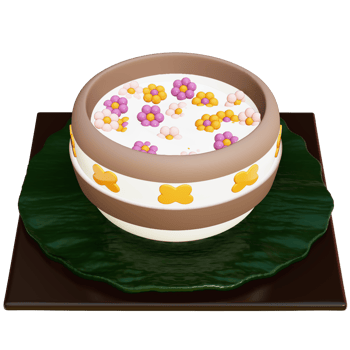 Thai Dessert , dumplings in coconut cream On transparent background , 3D Rendering png