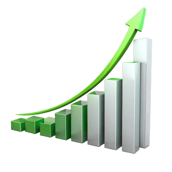 3D Graph Illustrating Positive Growth Trend png