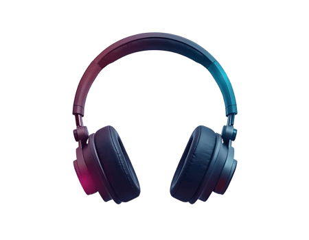 Neon Gradient Headphones Immersive Audio Experience png