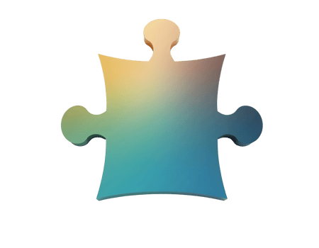 Abstract Puzzle Piece A Gradient of Teal and Gold png