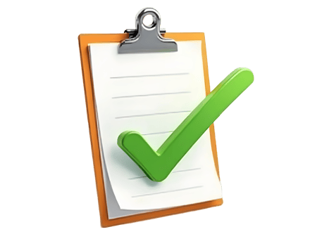 Checklist Completed A 3D Render of a Clipboard with a Green Checkmark, Symbolizing Task Completion and Success png