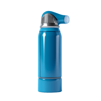 A Blue Cylindrical Medical Inhaler Device png