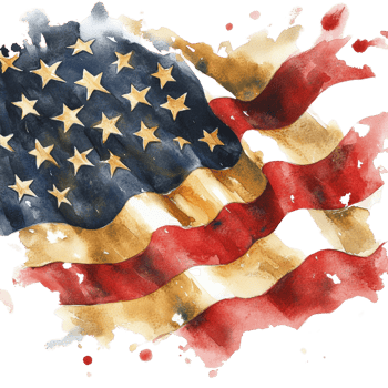 Watercolor American Flag Abstract Design png