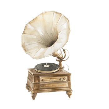 Vintage Gramophone Watercolor Illustration Of Antique Music Player png