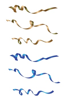 Element of colorful golden curly for celebration or party art work vector