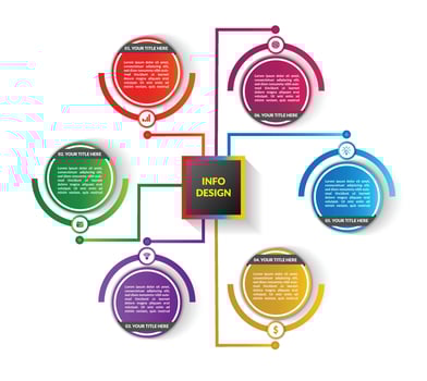 6 options or steps infographic template design vector
