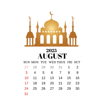 2025 august calendar with mosquie png